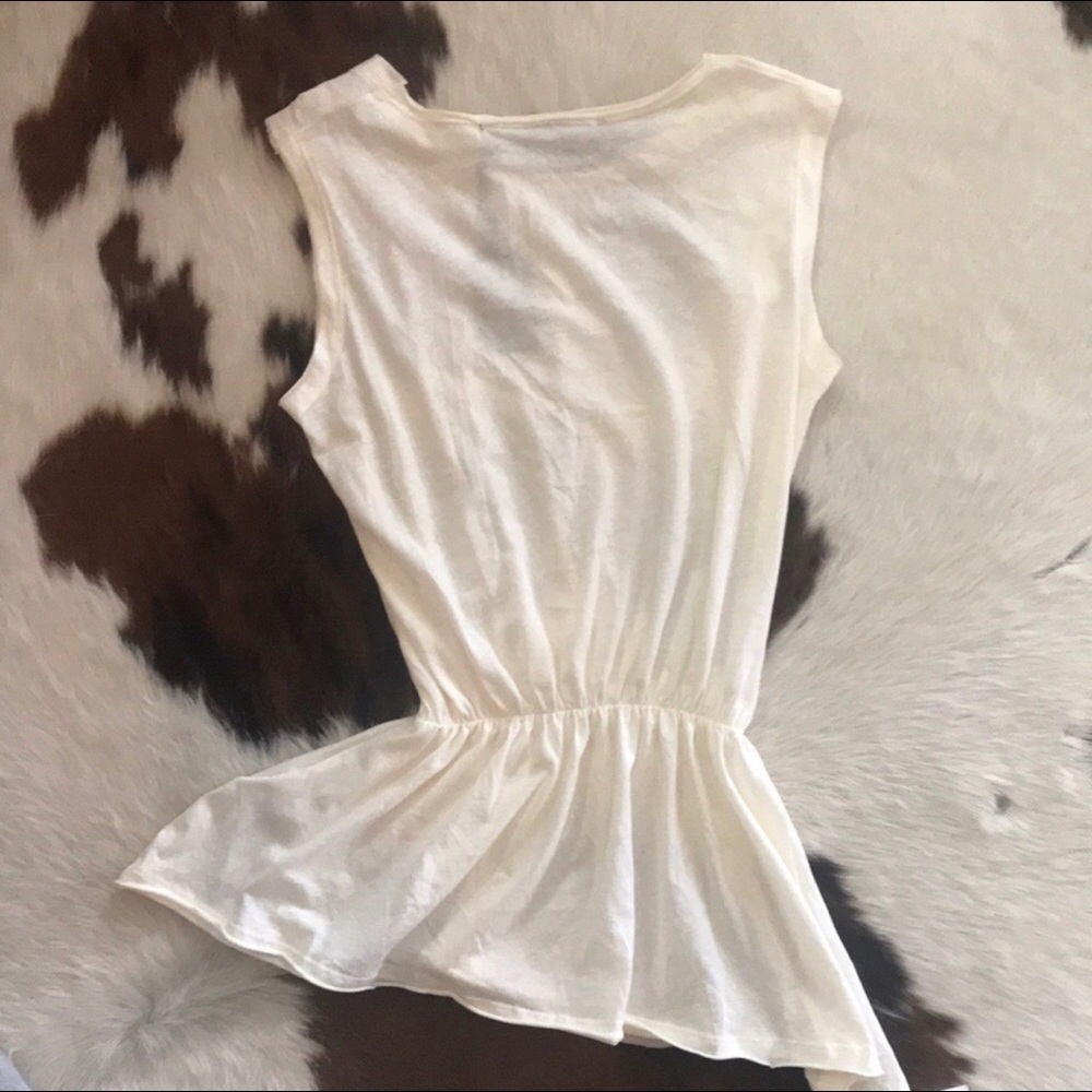 All Saints Waisty Blouse Cream Flowy Top Knit Small - Picture 5 of 7